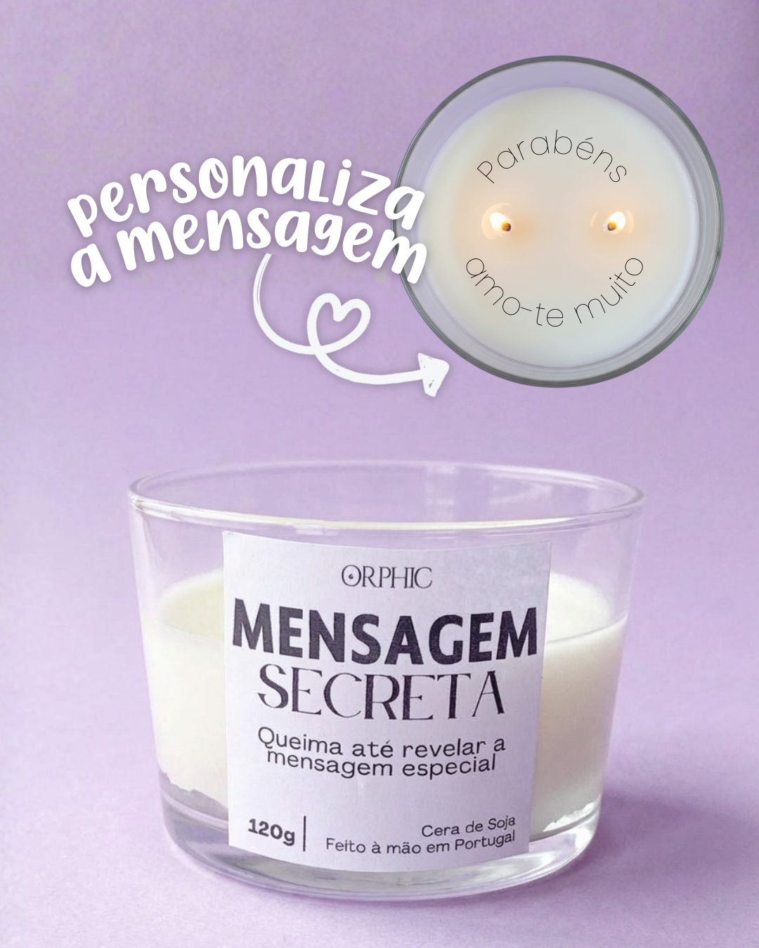 Vela com Mensagem Secreta - Personalizada