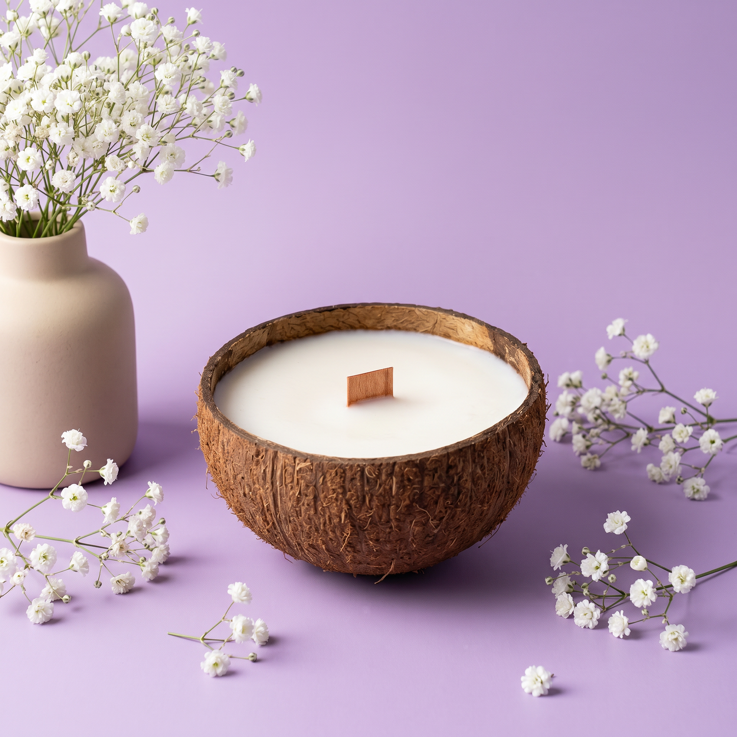 Vela em Casca de Coco