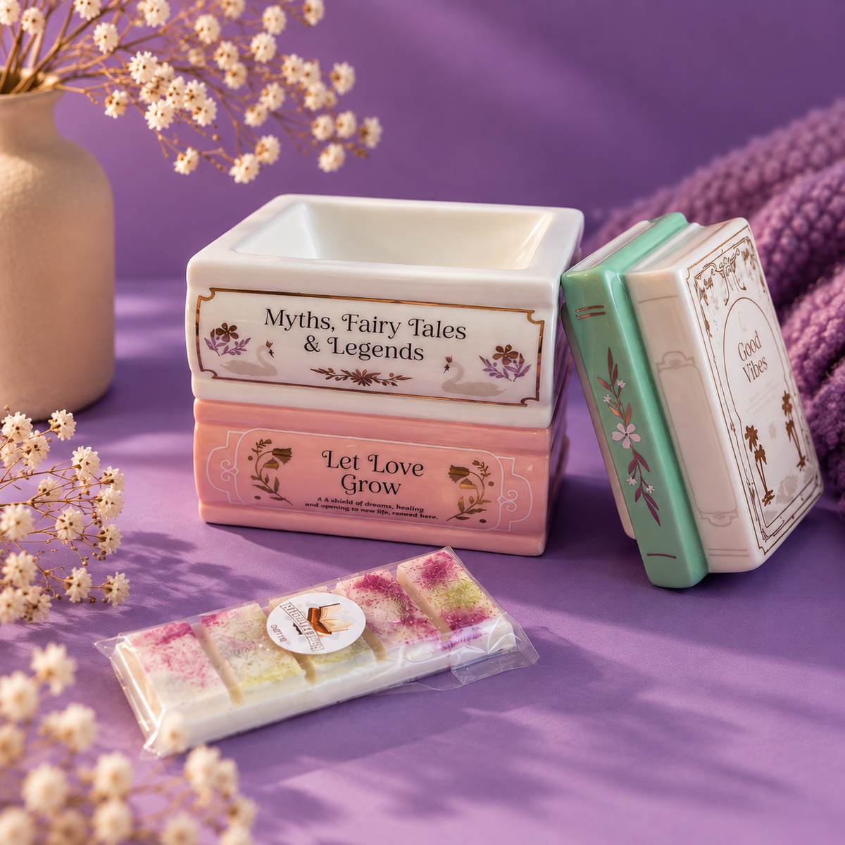 Pack Queimador Livros + Wax Melt (+50h)