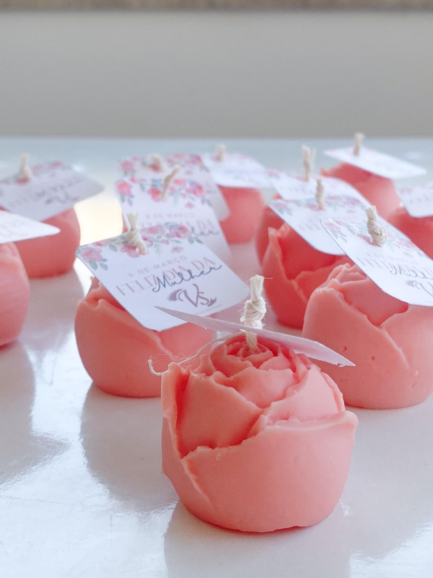 Lembrança Mini Vela Rosa